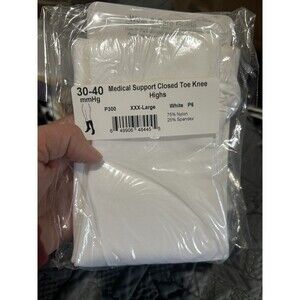 5 pair Compression Socks-Ames Walker 30-40mmHg Medical  Closed Toe Size 3X White